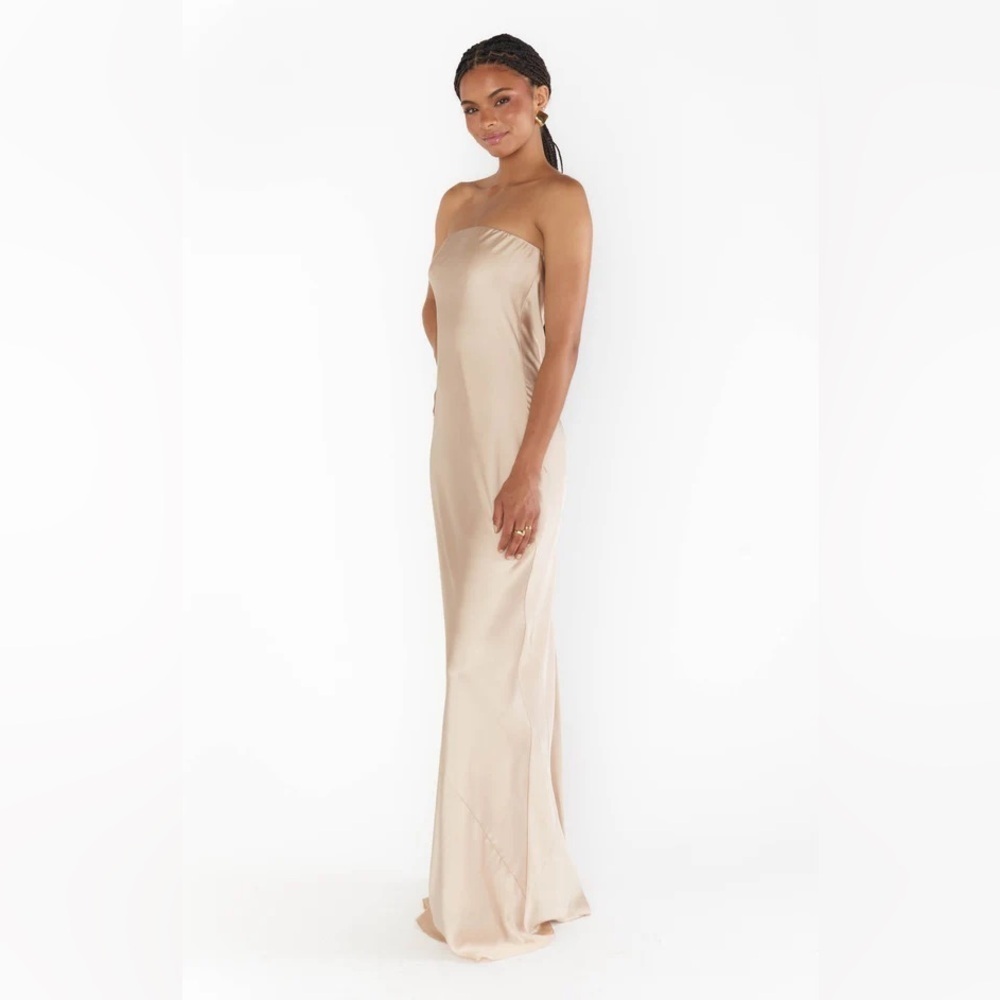 Wayf Blush Ivory Strapless Dress. Size 8.